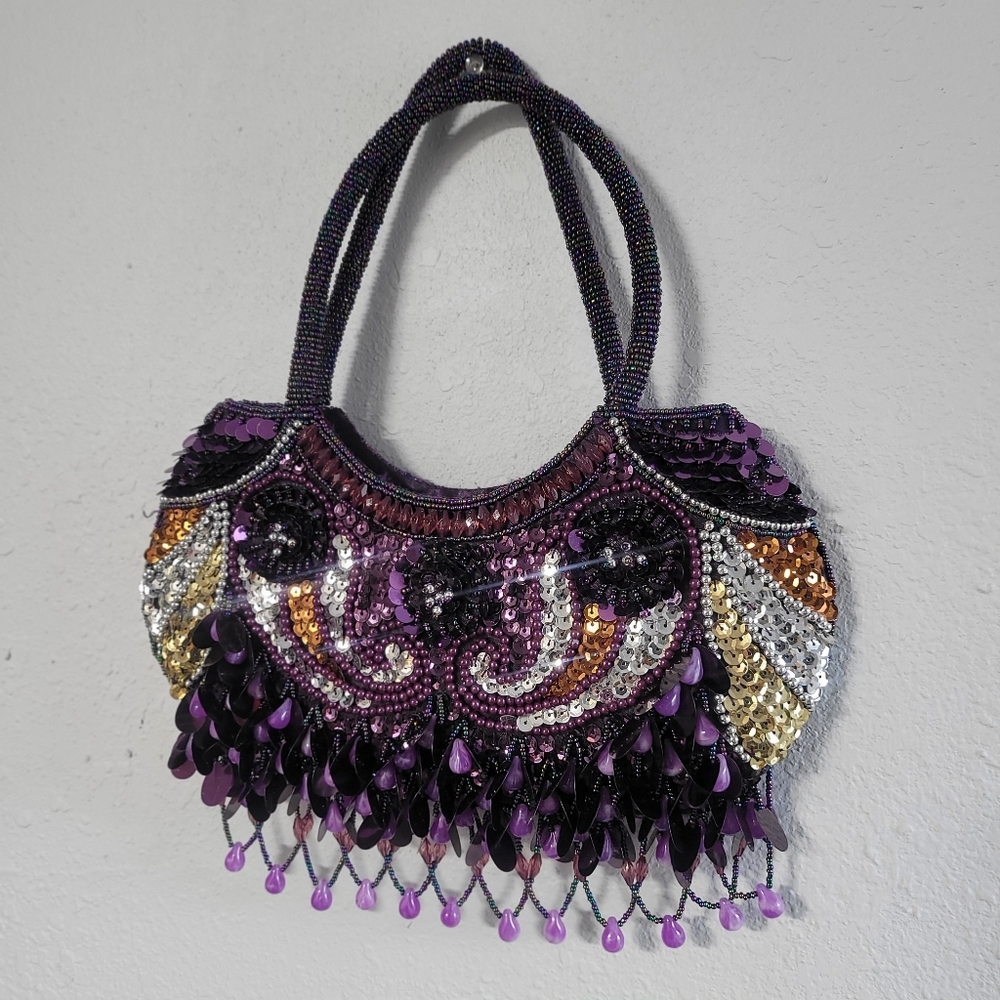 Purple Sequin Handbag